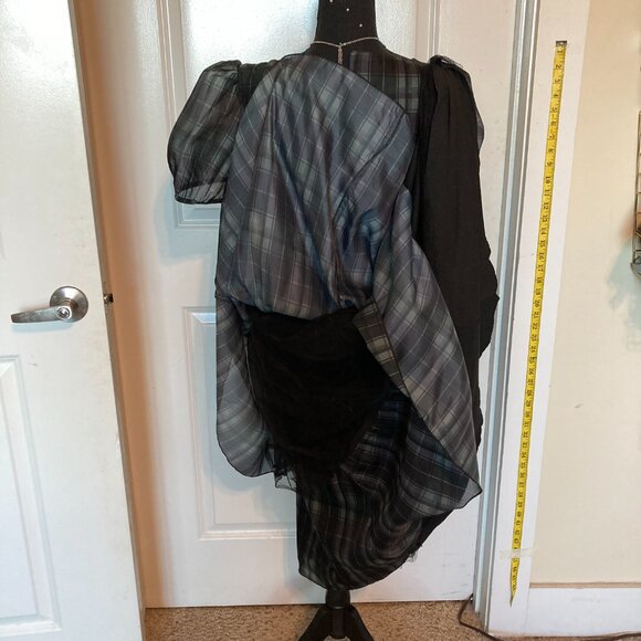 Disturbia Checkmate Puff Sleeve Layered Organza Midi Dress - Picture 5 of 8